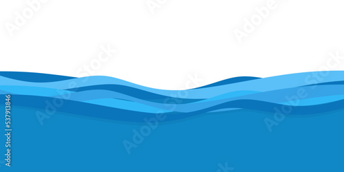 Wavy background. Abstract blue waves background. Vector illustration origami environment template. © Narek