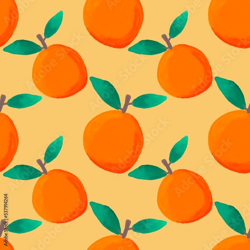 Summer fruit seamless oranges pattern for wrapping paper and kids clothes print and fabrics and swimsuit