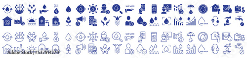 Collection of icons related to Water and waste management, including icons like drop, drip, liquid  and more. vector illustrations, Pixel Perfect
