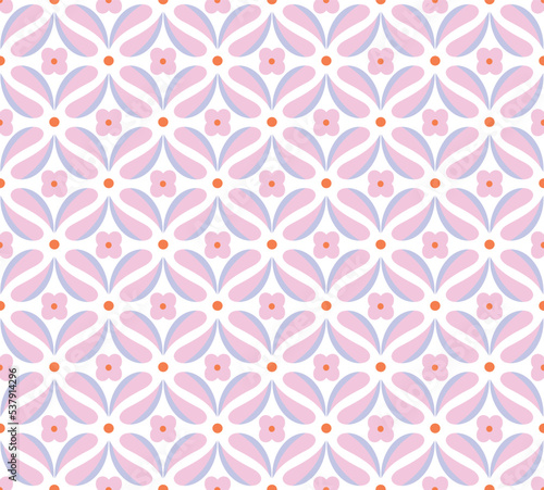 Abstract floral seamless pattern. Vector art deco texture. Geometric minimalist background. © Daniela Iga