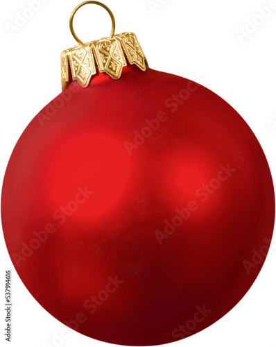 Картината върху платно Red christmas ball isolated on white background