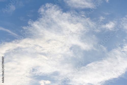 Blue Summer Sky Background with stratus clouds