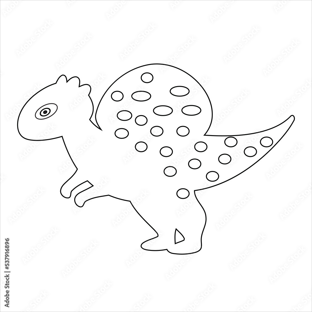Dinosaur Coloring Page. Zentangle style .dino coloring page for kids