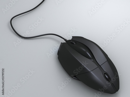 pc mouse design in black, white background