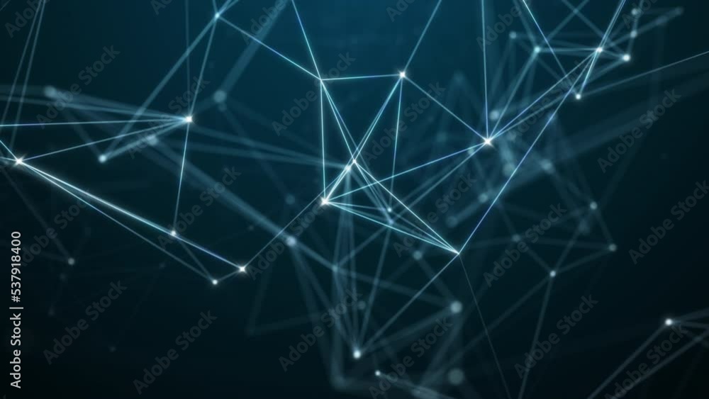 Abstract technology background from animated lines and dots. Looping seamless space geometrical backdrop