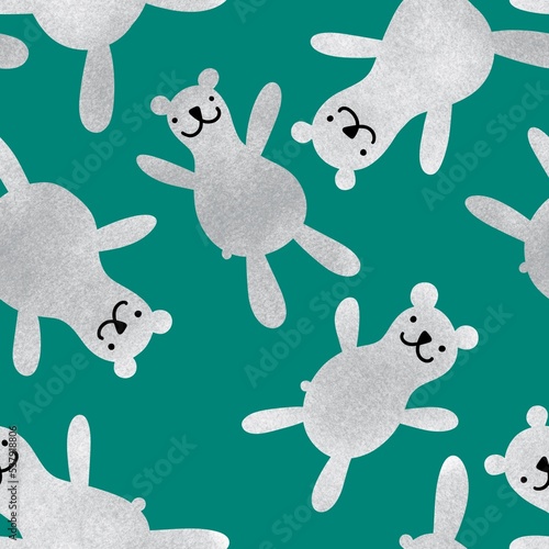 Cartoon bears seamless animals pattern for wrapping paper and fabrics and accessories and linens and packaging