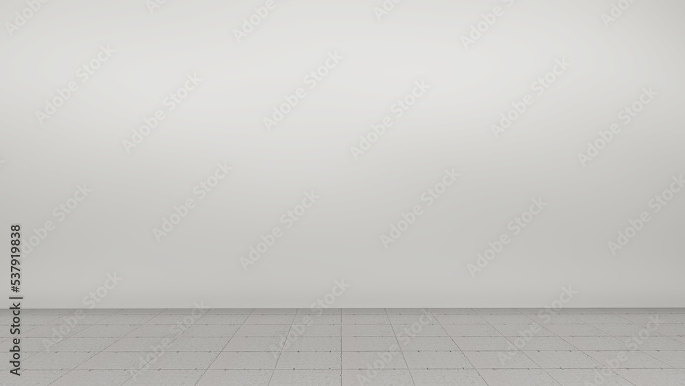 Empty display on floor tile bakcground concept. Blank product standing backdrop