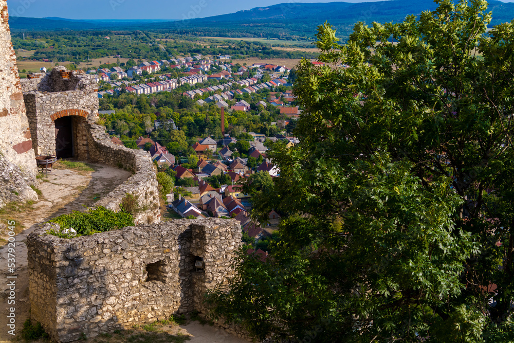 Fototapeta premium View if Sumeg and Balaton Uplands from the fortress