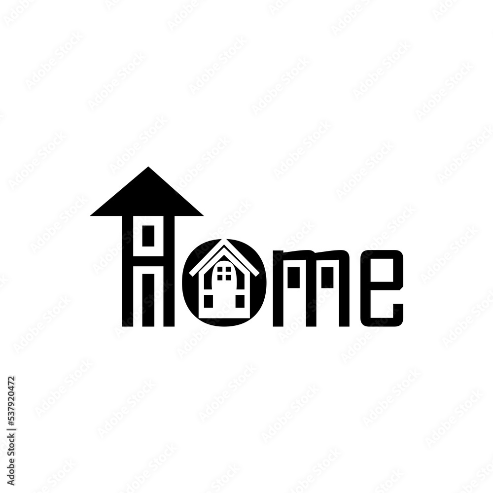 Home typography logo art. Home typography logo art.