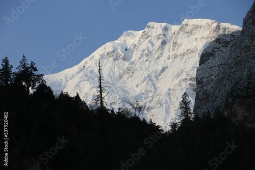 Himal or Lamjing Kailas mountain, the little brother of Annapurna in Gandaki zone, Manang, Nepal photo
