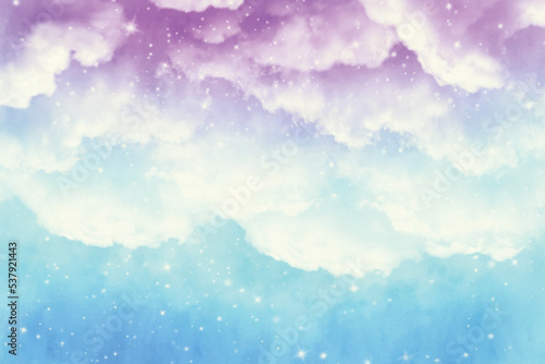 hand painted watercolor pastel sky background vector design illustration