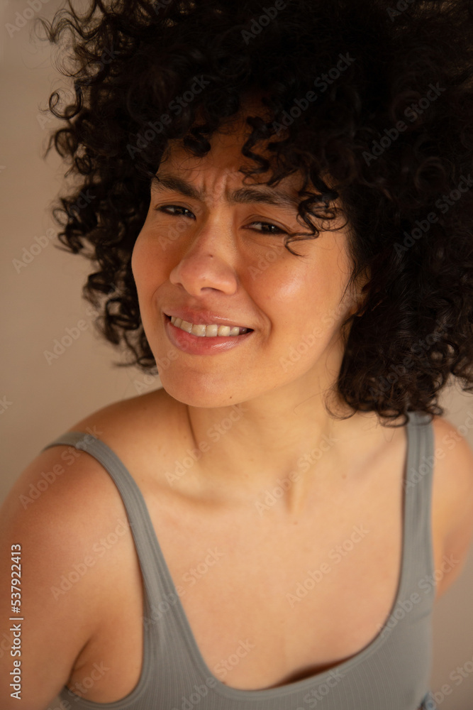 Confused woman studio portrait Confused woman studio portrait
