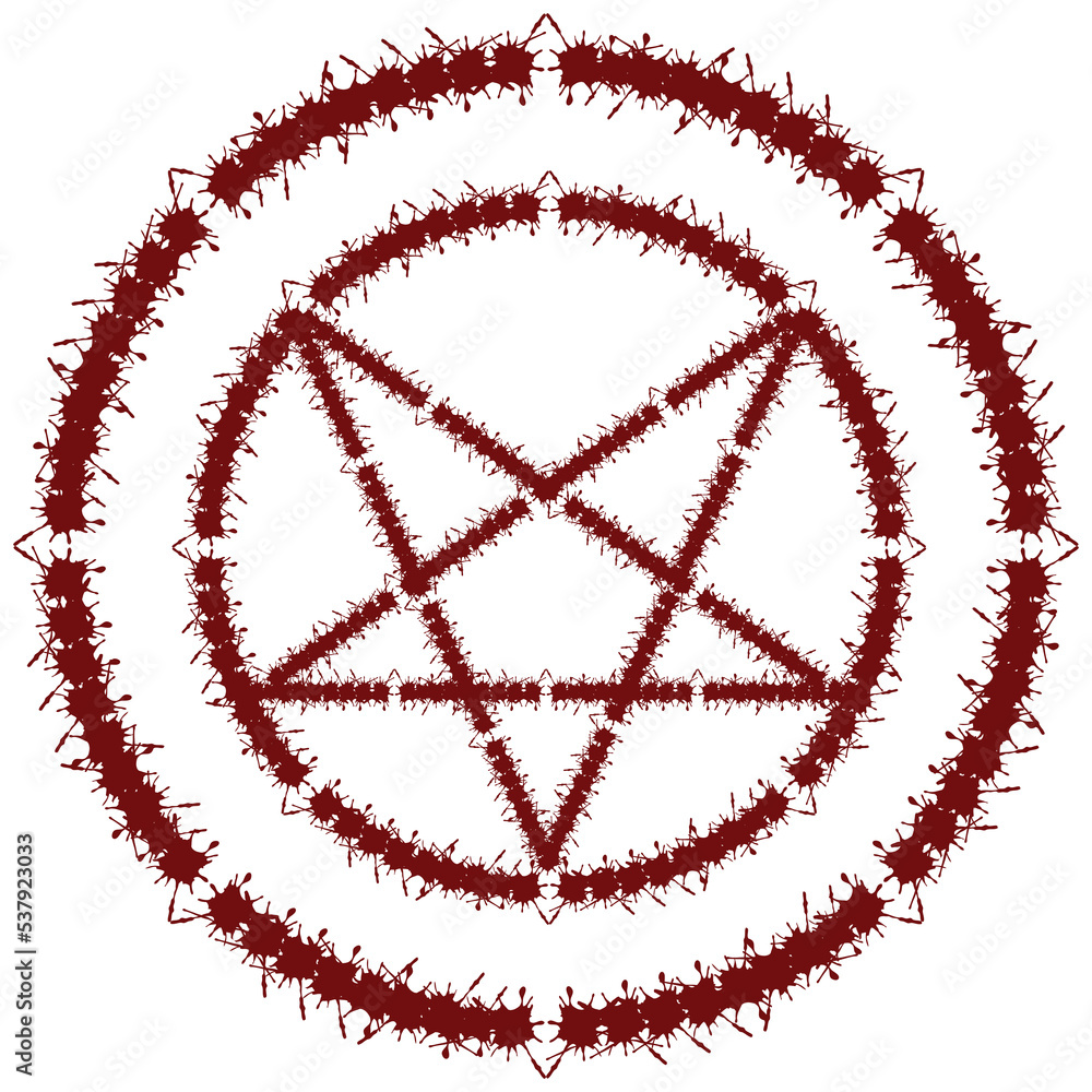 pentagram vector made of blood