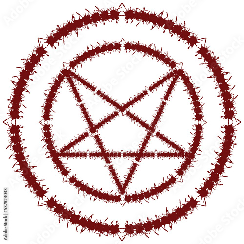 pentagram vector made of blood