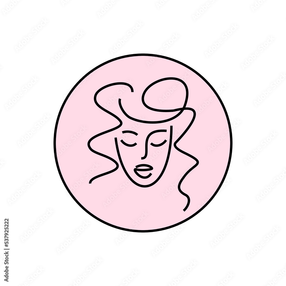 Beauty salon icon. Woman face silhouette. Girl vector logo circle. Beauty salon icon. Woman face silhouette. Girl vector logo circle.