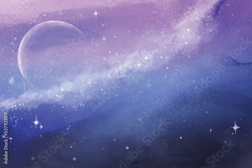 hand painted watercolor galaxy wallpaper background vector design illustration