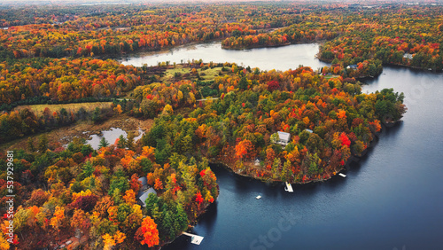 Fall and autumn colours of the natural environments and landscapes of Eastern Ontario Canada.  Featuring forest, lakes and majestic vistas of scenic locations.  
