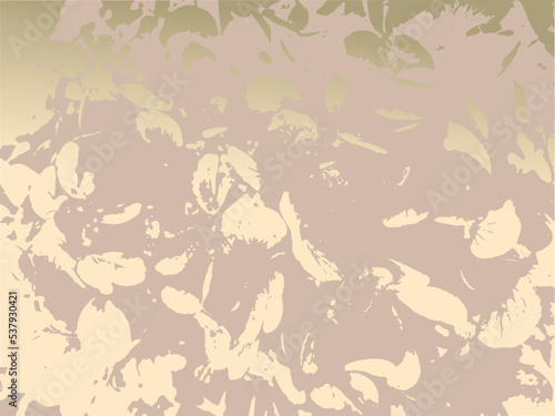 Floral chic background with delicate flowers and botanical elements and touch of gold foil