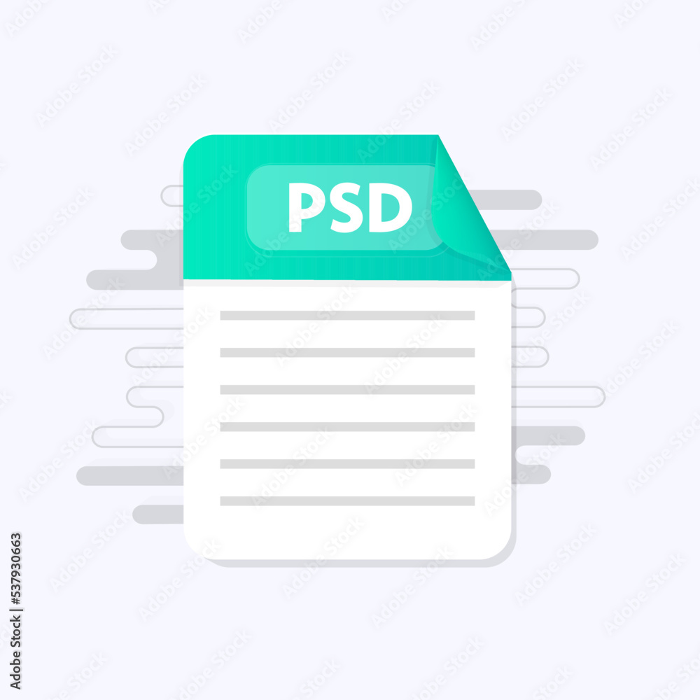PSD file icon. Flat design graphic illustration. Vector PSD icon PSD file icon. Flat design graphic illustration. Vector PSD icon