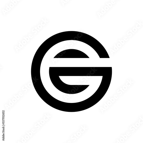 Letter GE creative circle monogram logo