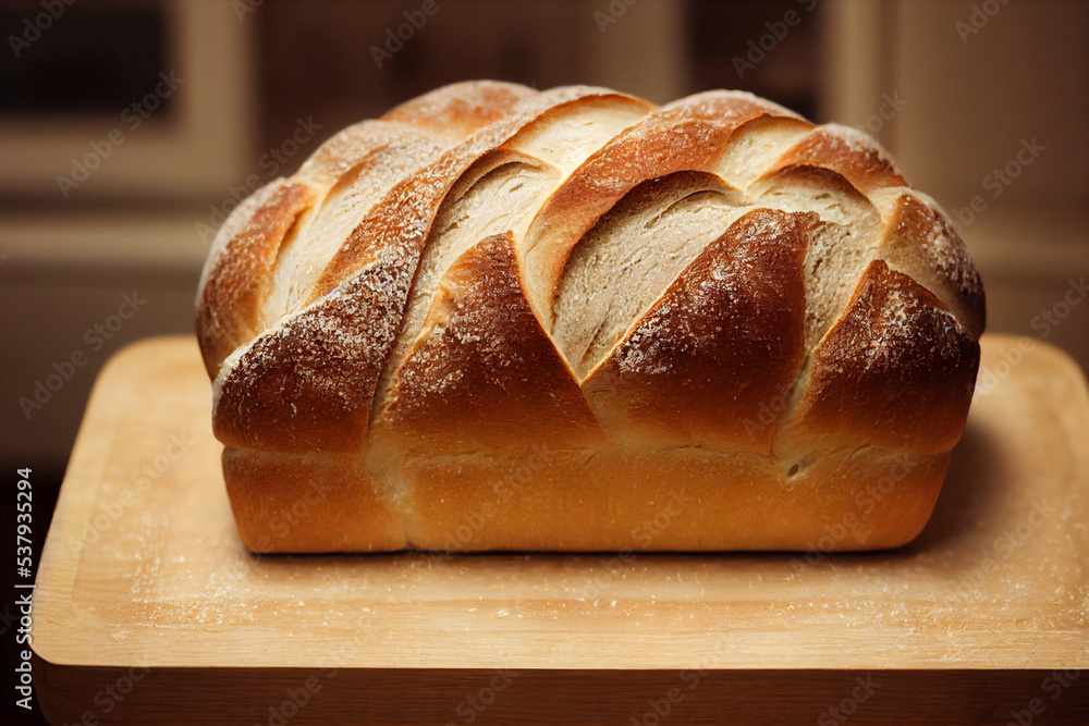 loaf of bread on wooden table loaf of bread on wooden table