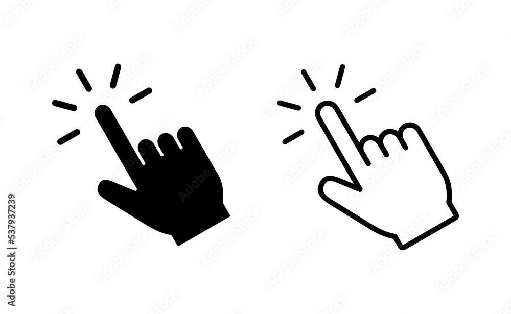 Hand click icon vector for web and mobile app. pointer sign and symbol. hand cursor icon Hand click icon vector for web and mobile app. pointer sign and symbol. hand cursor icon