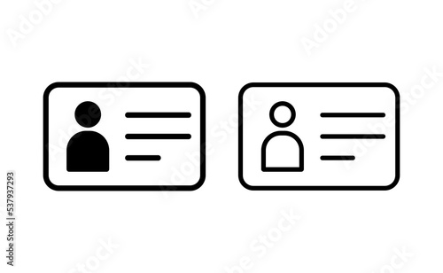 License icon vector for web and mobile app. ID card icon. driver license, staff identification card