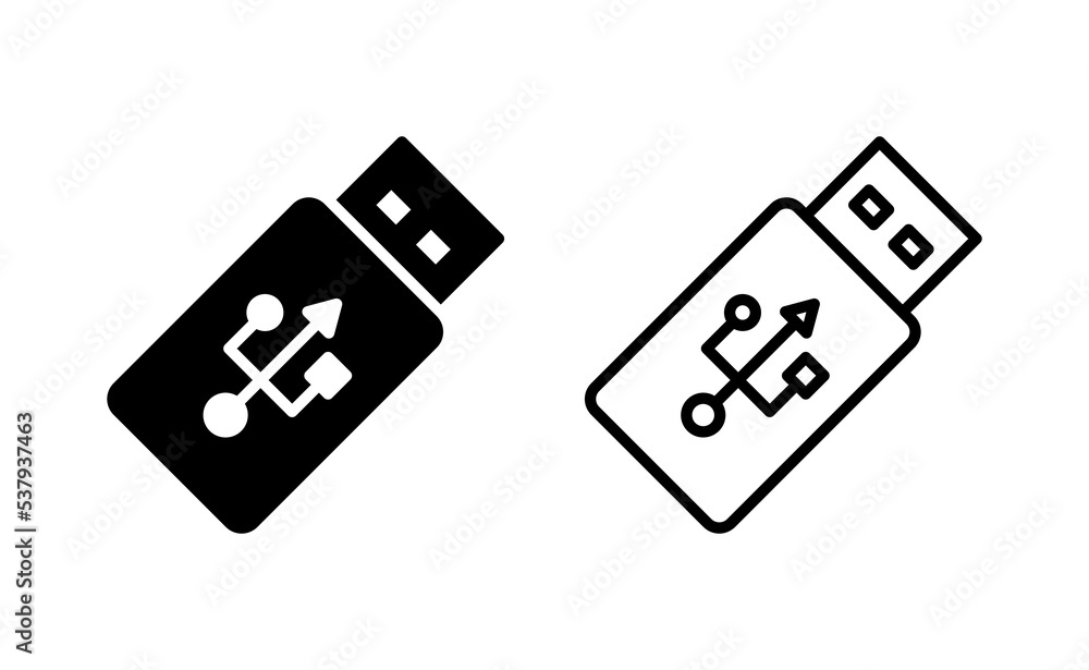 Usb icon vector for web and mobile app. Flash disk sign and symbol. flash drive sign.