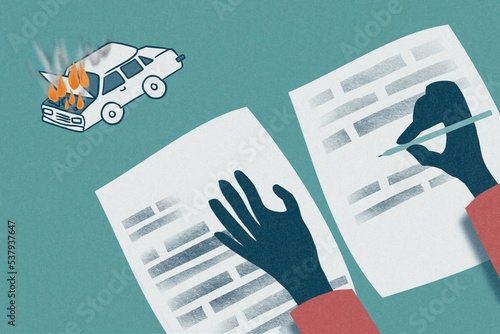 Car insurance claim concept