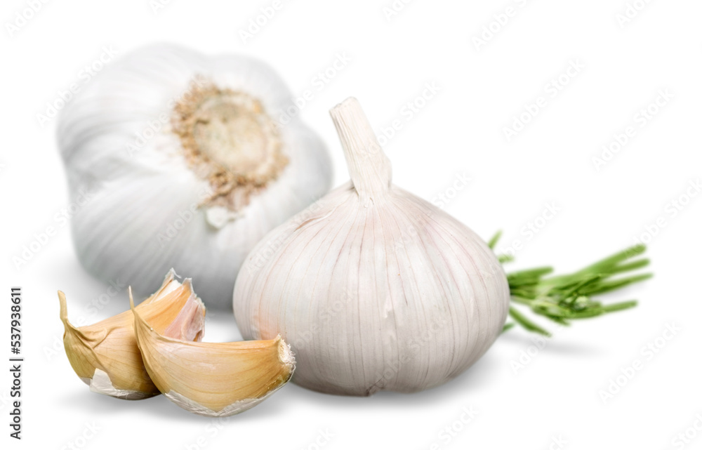 Fresh garlic isolated on white background Fresh garlic isolated on white background