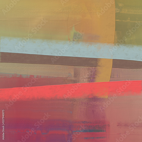 Abstract textured background painting in neutral brown beige green blue and red color tones