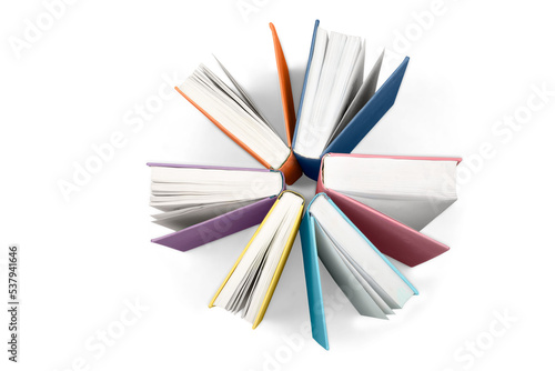 Foto Close up  books isolated on  background.