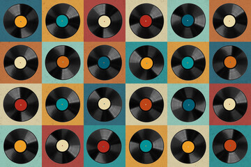 Retro vintage vinyl records background