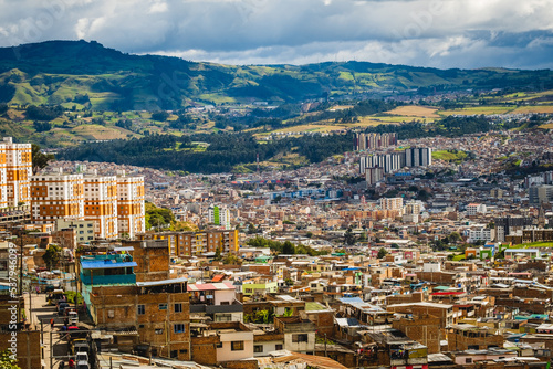 Konstfotografi Pasto Colombia panoramic view of village in the andes mountains