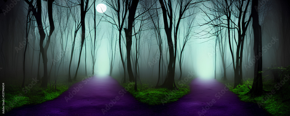 Obraz premium forest in the fog