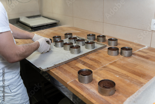 Chef Preparing Chocolate Sweet Dessert