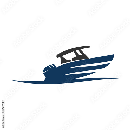 Marine console fishing boats logo Icon Illustration Brand Identity