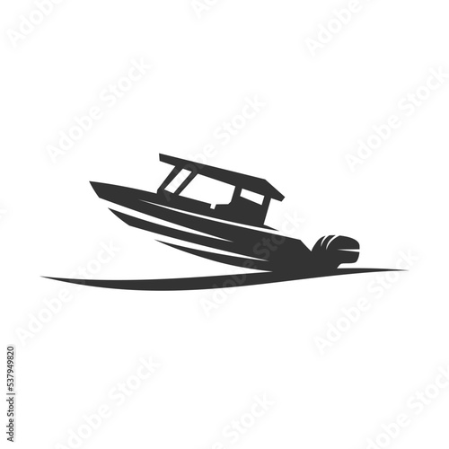 Marine console fishing boats logo Icon Illustration Brand Identity