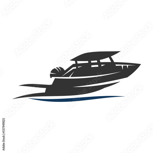 Marine console fishing boats logo Icon Illustration Brand Identity