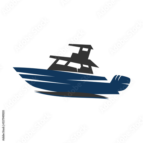 Marine console fishing boats logo Icon Illustration Brand Identity