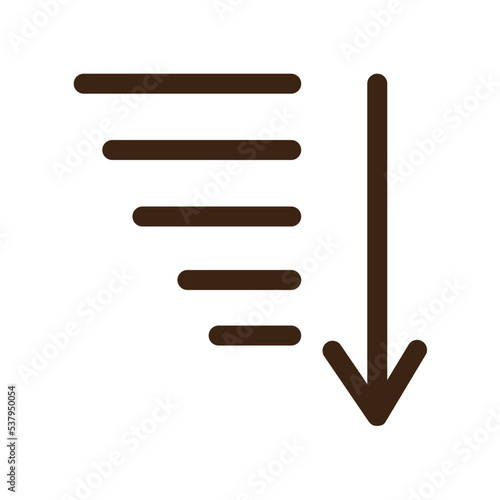 arrange ascending list results sort tool filter icon