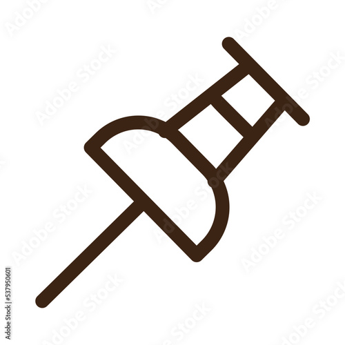 attach office pin pinning stationery tool icon