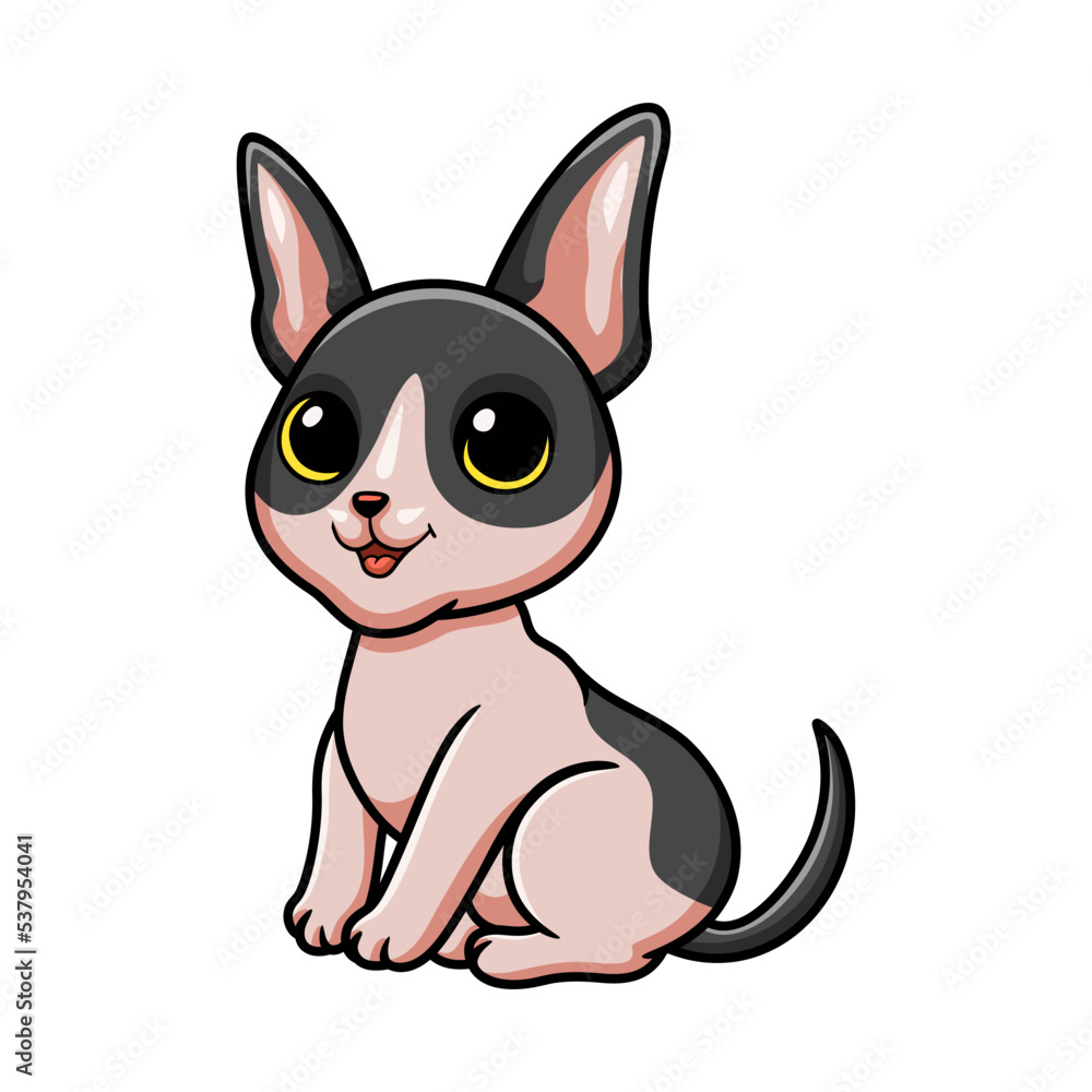 Cute cat cornish rex cartoon