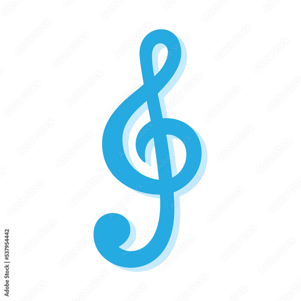 Treble clef or key note icon symbol signs for apps and websites with ...