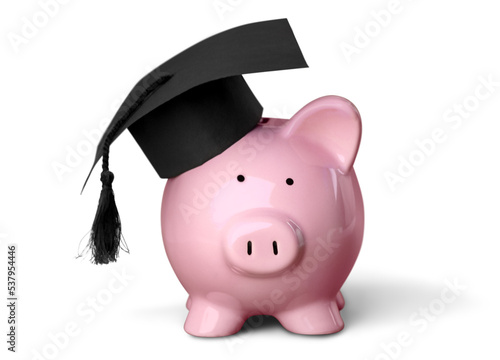 Piggy Bank with Black Graduation Hat