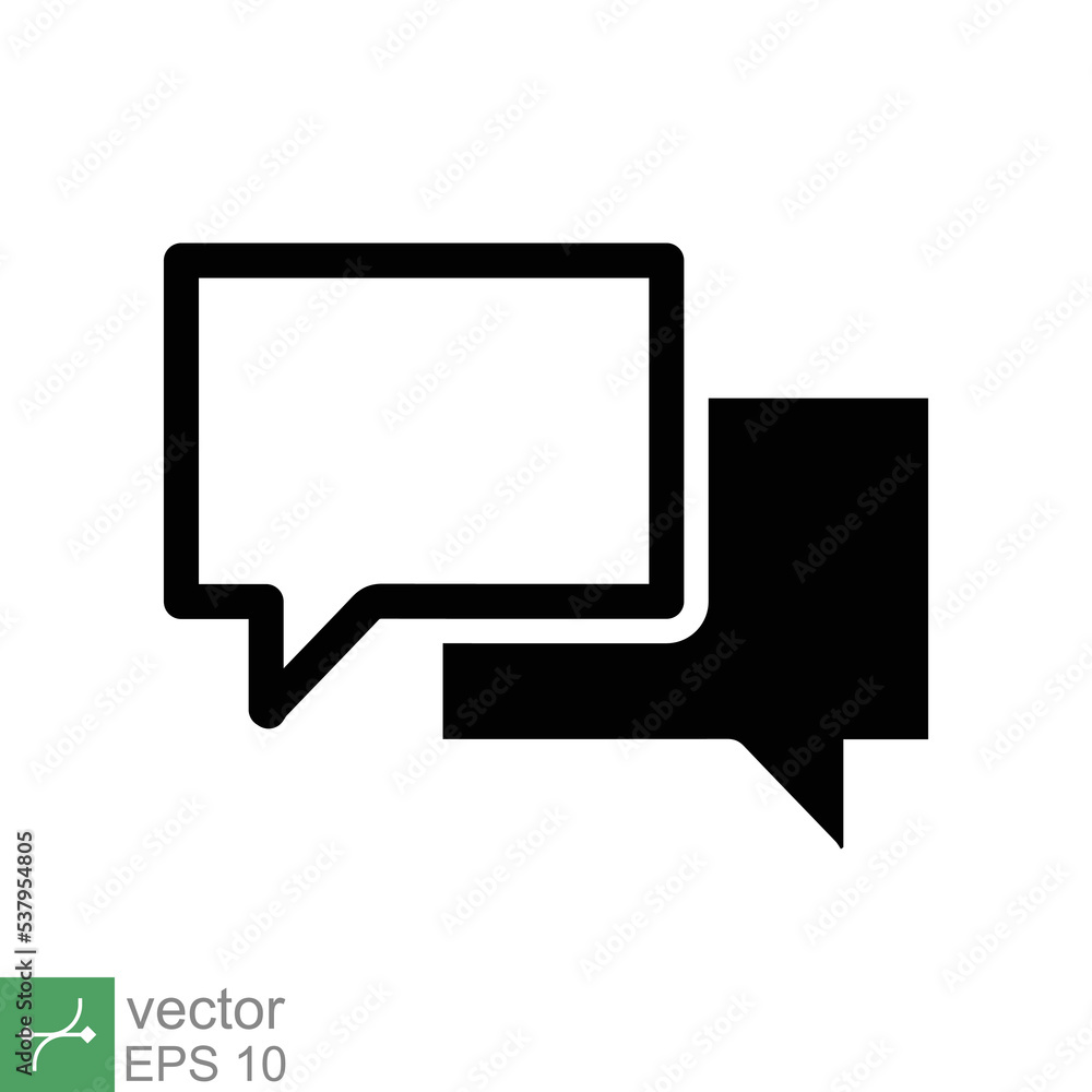 Bubble speech icon. Simple flat style. Talk, dialogue, chat, balloon, support, quote, conversation, communication concept. Vector illustration isolated on white background. EPS 10.