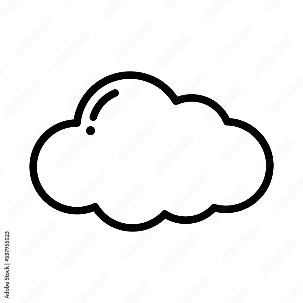 Cloud or Fluffy cloud icon symbol signs for apps and websites with