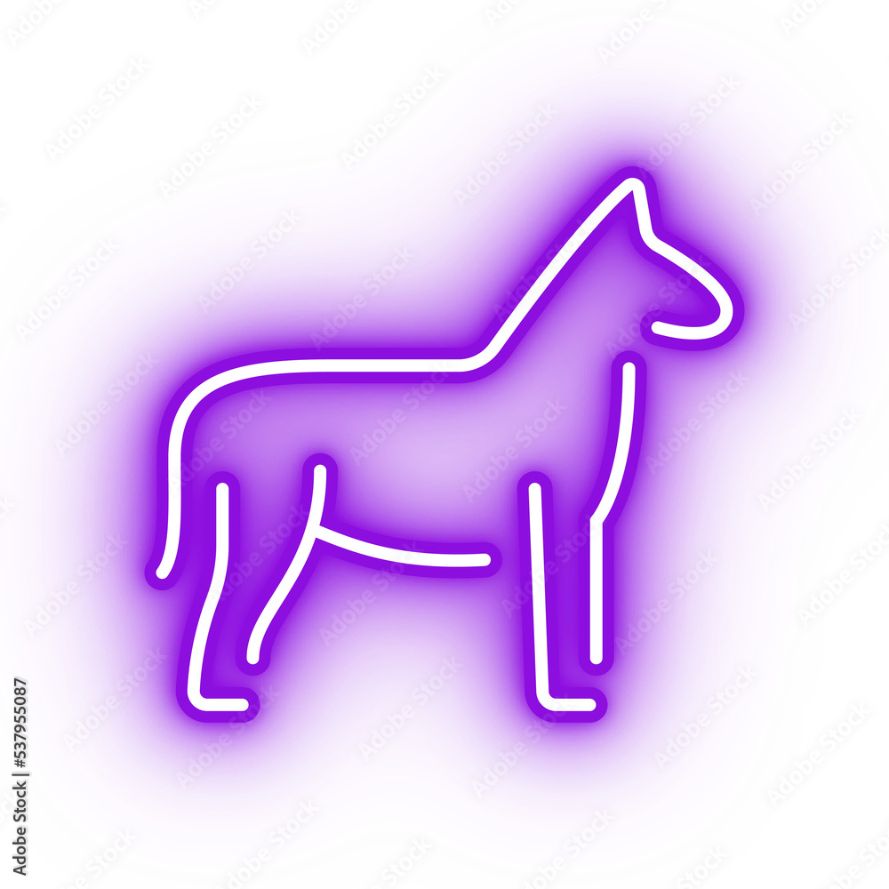 Neon purple horse icon, glowing pony icon on transparent background Neon purple horse icon, glowing pony icon on transparent background