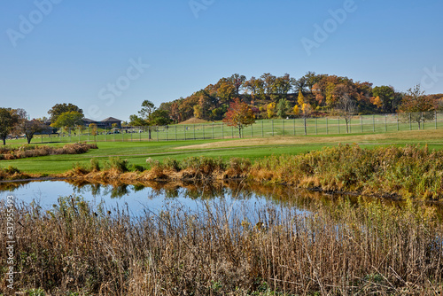 Golf course on a beautiful fall day near Minneapolis Minnesota USA