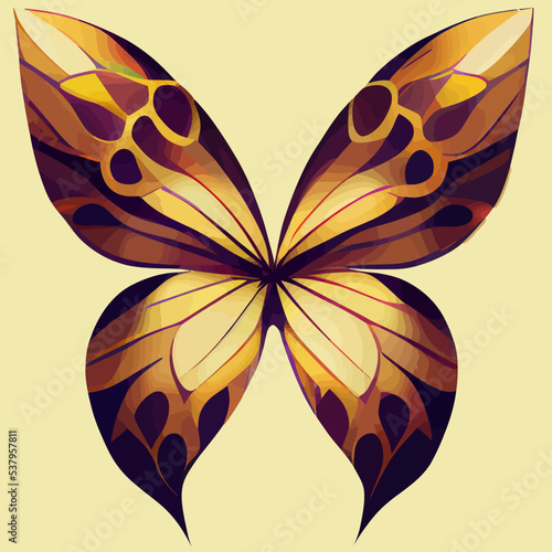illustration vector graphic of elegant gold Butterfly hand drawn tribal style isolated for product logo or prints posters wall art vinyl decals